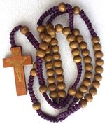 WOOD ROSARY  Corded   6 mm Round Beads ~ Italian Made