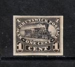 New Brunswick #6DP (Minuse & Pratt #6TC2a) Very Fine Die Proof In Trial Black