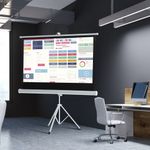 Tripod Projector Screen with Stand 50"/72"/84"/100"/120" 16:9 Home Office Cinema