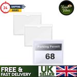 2x Self Adhesive Backed Windscreen Ticket Card Holder Parking Permit 105 X 105mm