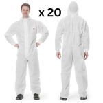 20x 3M 2XL Coverall Overall BOX OF 20 4545 White Painting Protection Type 5/6