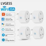 20A UK Smart Socket Tuya WiFi Plug | Energy Usage Monitor | Alexa/Google