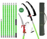 2-in-1 Telescopic Tree Pruner Extendable Pole Saw Manual Branch Cutter Lopper 8M
