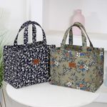 Portable Lunch Bag Canvas Shopping Tote Bag  Women