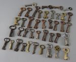 Lot 40 Small Antique Georgian Victorian & Later Hollow Barrel Keys Boxes Caddy
