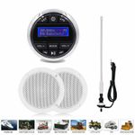 Marine Audio Stereo Receiver Boat DAB+ Radio Kit with Boat Speakers and Aerial