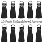 10 Apron Pack Embroidered Aprons Custom Logo Personalise Uniform Cafe Bistro