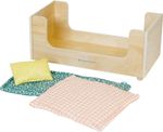 Wooden Play Bed with Pillow and Blanket for Dolls