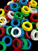 10 x “CLIFF Style” Mixed Coloured 1/4" (6.35mm) Plastic Jack Socket Nuts