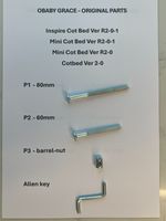 OBABY Grace cot bed spare screws, bolts and nuts - single nuts / bolts AND sets