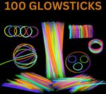 100 Pack 8" Glow Sticks Bracelets Neon Color Party Favors Pack with Connectors