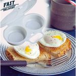 Microwave Egg Poacher Kitchen Steam Maker Cooker 2 Eggs Poach Breakfast Kitchen.