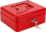 BH | 10" Metal Coin Cash Box Lockable Metal Petty Money Key Lock Safety Store