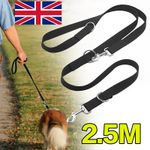 Adjustable Control Dog Lead Leash Training Lead Double Ended 8Ft Police Style Uk