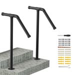 1/2PCS Outdoor Stair Handrail Metal Stair Railing for 1-2 Steps