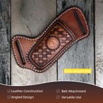 TOURBON Vintage Leather EDC Belt Pouch Folding Knife Sheath Tool Case Camping
