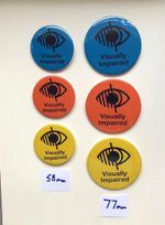 Visually Impaired Information Badge. Partially Sighted Badge