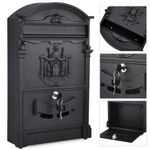 Retro Outdoor Lockable Secure Mail Letter Post Box Wall Mounted Mailbox Postbox
