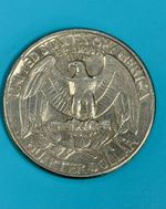 1977 Washington Quarter Error. Cud Die Break / Chip On Reverse & Filled D. #6
