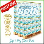 Wholesale Pallet 168 Pk Toilet Rolls Cushion Soft Quilted Tissue 2ply Paper Roll