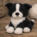 Border Collie Puppy Double Knitting Knitted Pattern Dog DK Toy Pet Printed