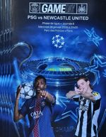 2026 PARIS SAINT GERMAIN PSG v NEWCASTLE UNITED CL GLOSSY PROGRAMME FROM GROUND