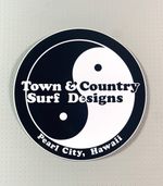 T&C Town & Country Surf Designs Hawaii Sticker 5 inches White/Black sk8