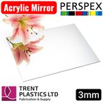 Silver Acrylic Mirror Sheet – 3mm Perspex Plastic Safety Stable Cut to Size