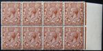GV 1½d Chestnut PENCF Error in block of 8, fine MNH. Sg.364a.