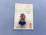 1938 SOUVENIR OF THE GREAT EXHIBITION SCOTLAND SOLID SILVER PIN BADGE&ORIG CARD