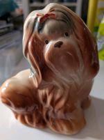 Vintage CERAMIC  SHIH TZU  DOG   sitting ORNAMENT