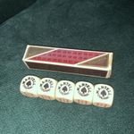 VINTAGE MARTELL COGNAC ADVERTISING SET OF POKER DICE IN ORIGINAL BOX