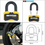 Oxford Nemesis 16mm Disc Lock Motorbike Motorcycle Security - Yellow
