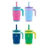 Reduce Coldee Kids Mug 400ml Pack of 2 Spill Proof Straw Stainless Steel Insulat