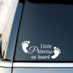 Little Princess On Board Car Sticker Child Baby On Board Window Bumper Decal