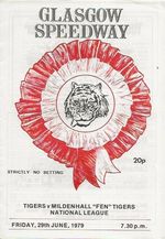 Glasgow Tigers v Mildenhall Fen Tigers National League 29th June 1979