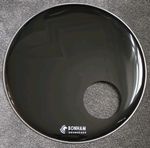 20" Inch Black Resonant Bass Drum Head  by BONHAM DRUMHEADS -With PORT- 