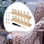 Wooden Knitting Loom Kit Yarn Craft Wooden Peg Frame for Chunky Blankets Sturdy