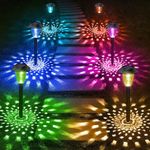2-24x LED RGB Solar Powered Garden Color Changing Stake Lights Patio Lawn Decor