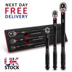 3pc Torque Wrench Set 1/4” 3/8” 1/2” Drive 2–230Nm Calibrated Garage Tool NEW UK