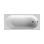 Nuie 1675 x 700mm Straight Single Ended Round Bath Tub White Acrylic