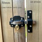 50MM Double Long Throw Gate Lock 5 Keys Garden Locking Both Sides Home