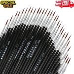 Car Touch Up Paint Brush Fine Nylon Van Scratch Repair Brush Set 10PCS