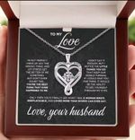 925 Silver Heart Wife Necklace Gift "I Love You Always & Forever" Anniversary
