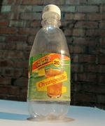Vintage 1995 Happy Shopper Orangeade Empty Plastic Bottle Prop Display SoftDrink