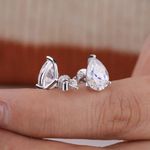 4.0ct Lab-Created Pear Shape Diamond Test Pass Stud Earrings VS1/D/Excellent