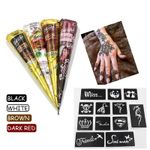 Black Brown Red White Henna Cones Indian Henna Tattoo Paste For Temporary Tattoo