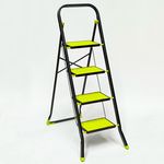 4 Step Steel Ladder Foldable Safety Step Stool 150kg Heavy Duty Anti-Slip Treads