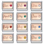 Birth Stone Gem Italian charm Fits nomination And All 9mm Italian Bracelets