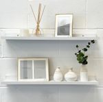 Floating White Shelves 70cm Pack of 2 Wall Hanging Home Decor Picture Shelf